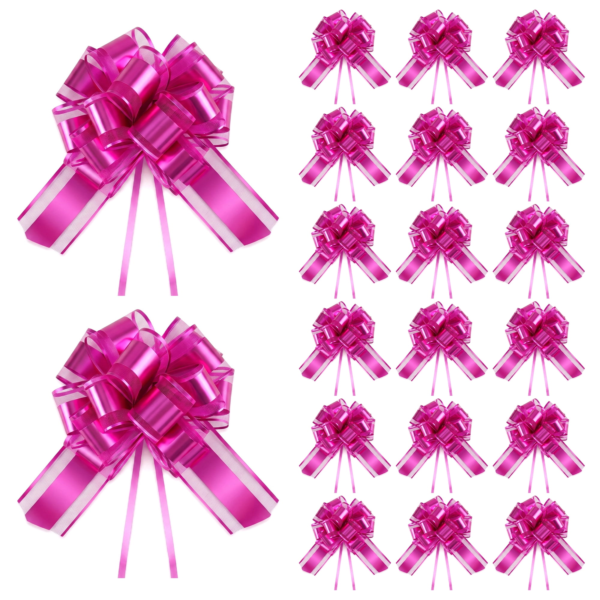 Unique Bargains Elegant Multi-Layered Star Bows for Gift Wrapping and Decoration Rose Red