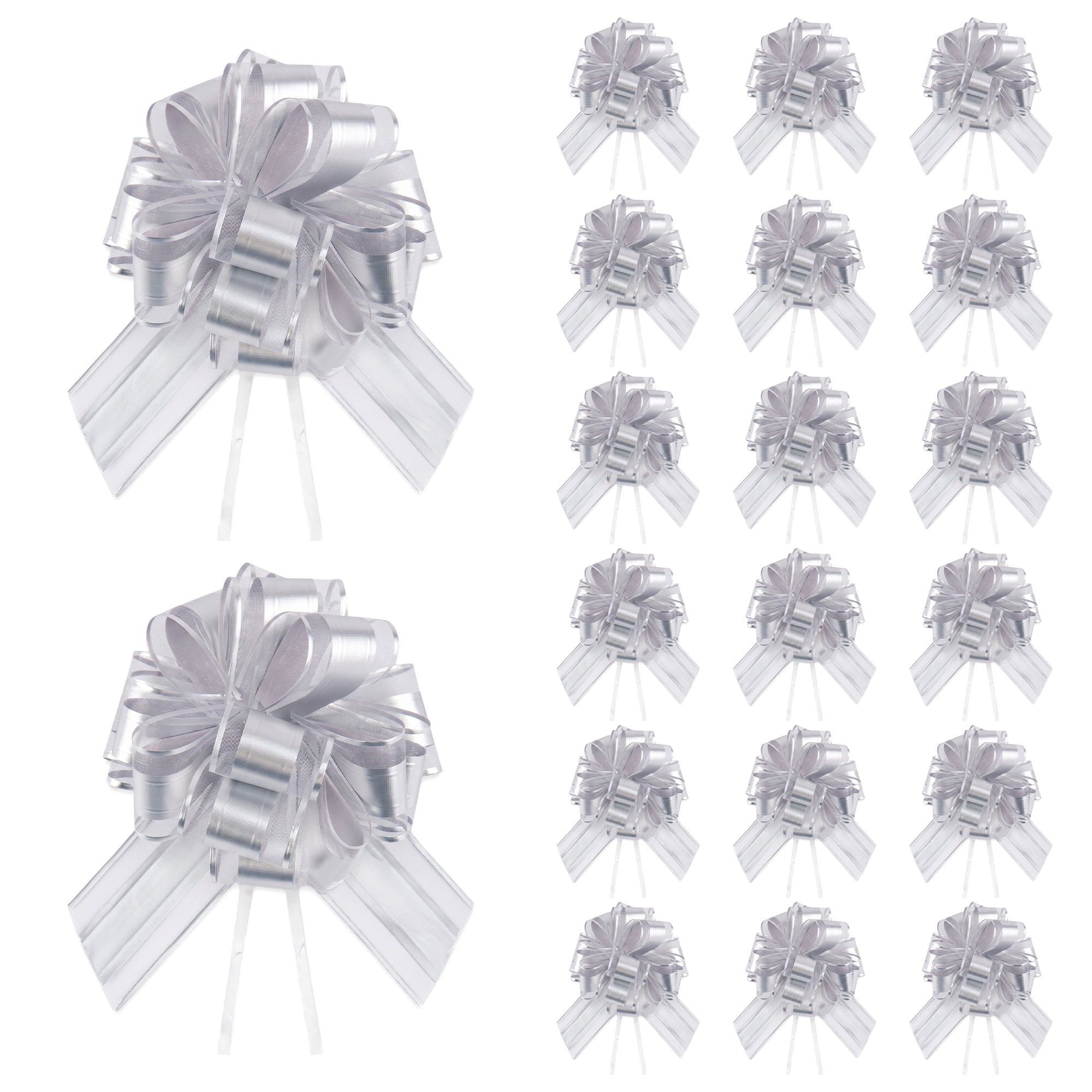 Unique Bargains Elegant Multi-Layered Star Bows for Gift Wrapping and Decoration Silver