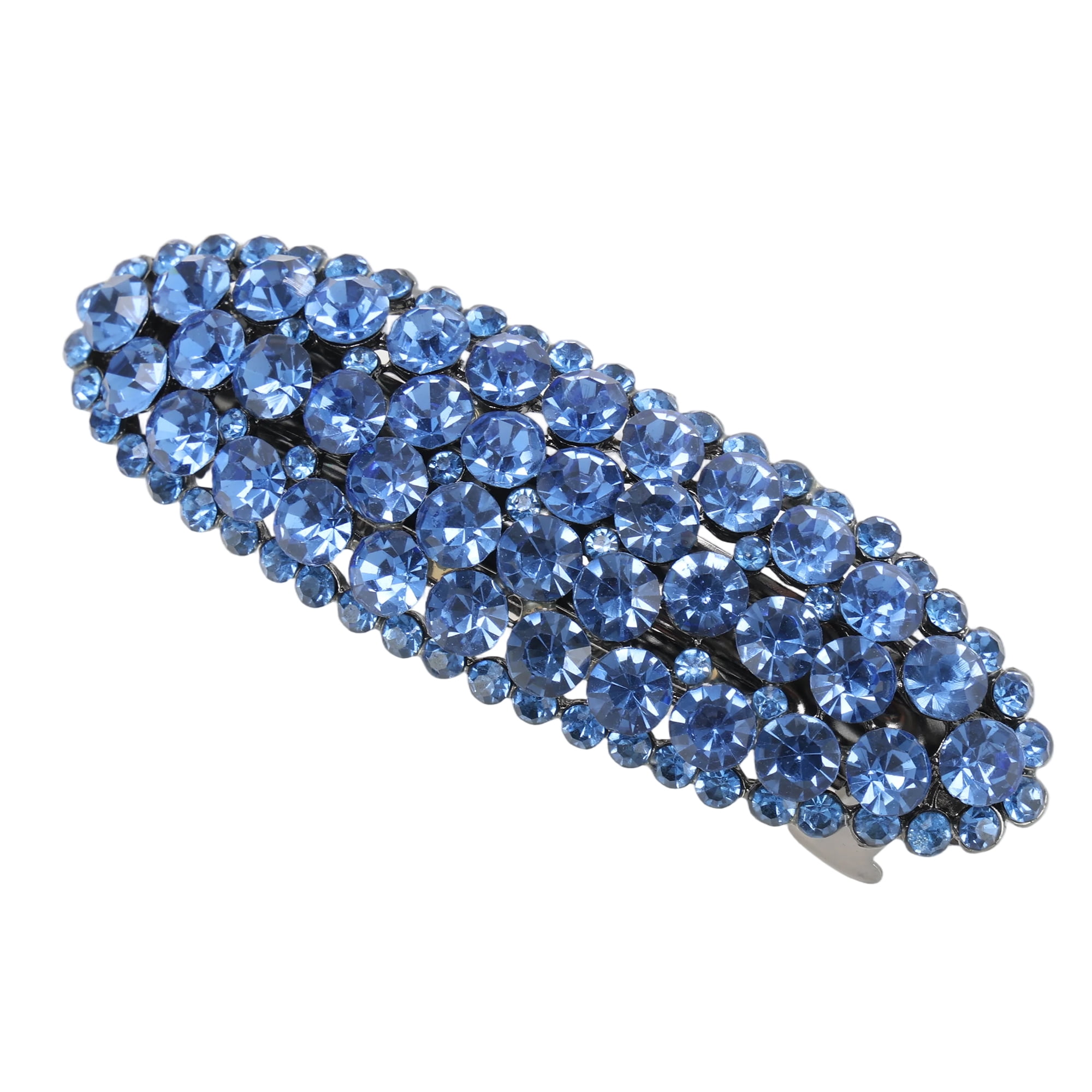 Unique Bargains Oval Rhinestone Hair Barrette All Styles Blue