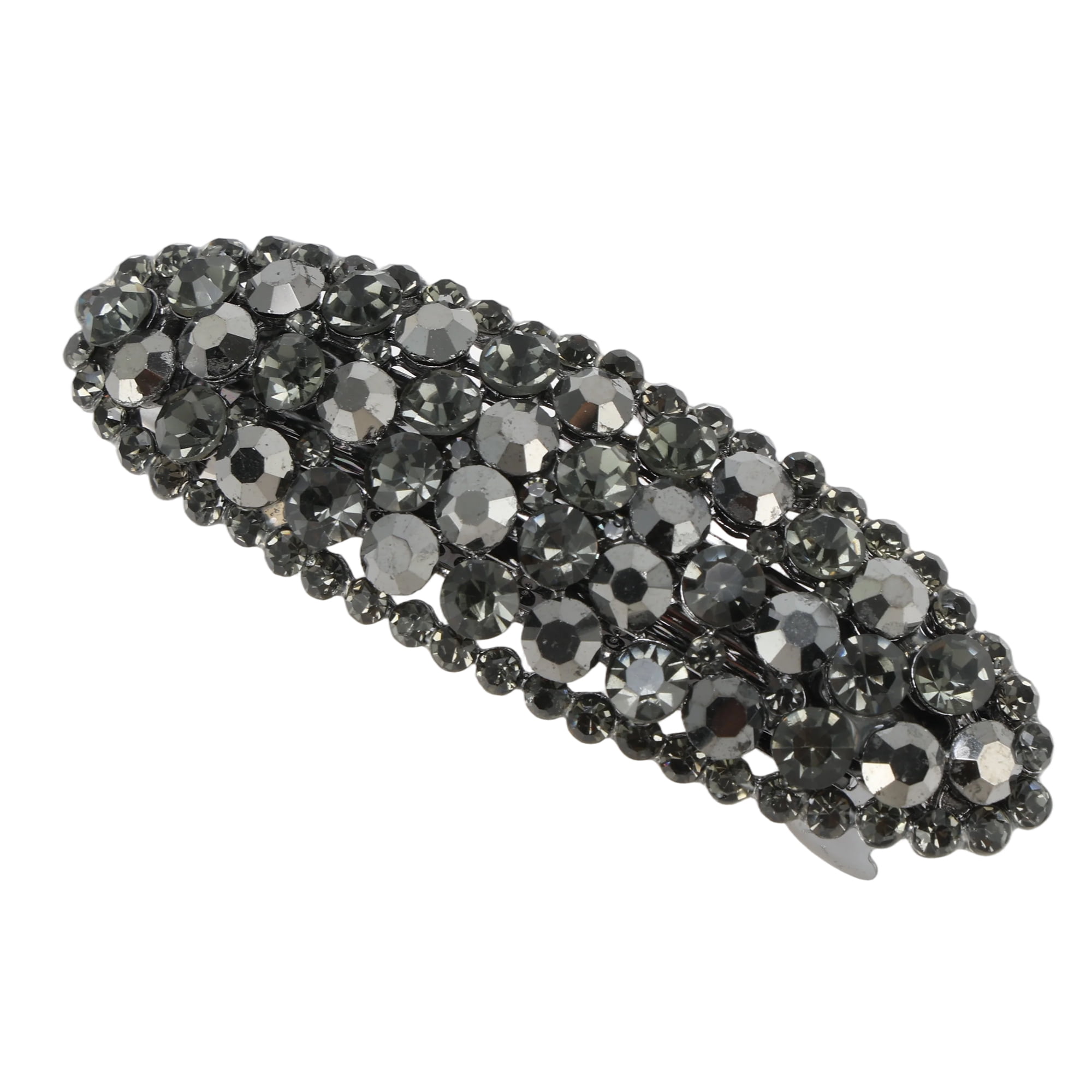 Unique Bargains Oval Rhinestone Hair Barrette All Styles Gray