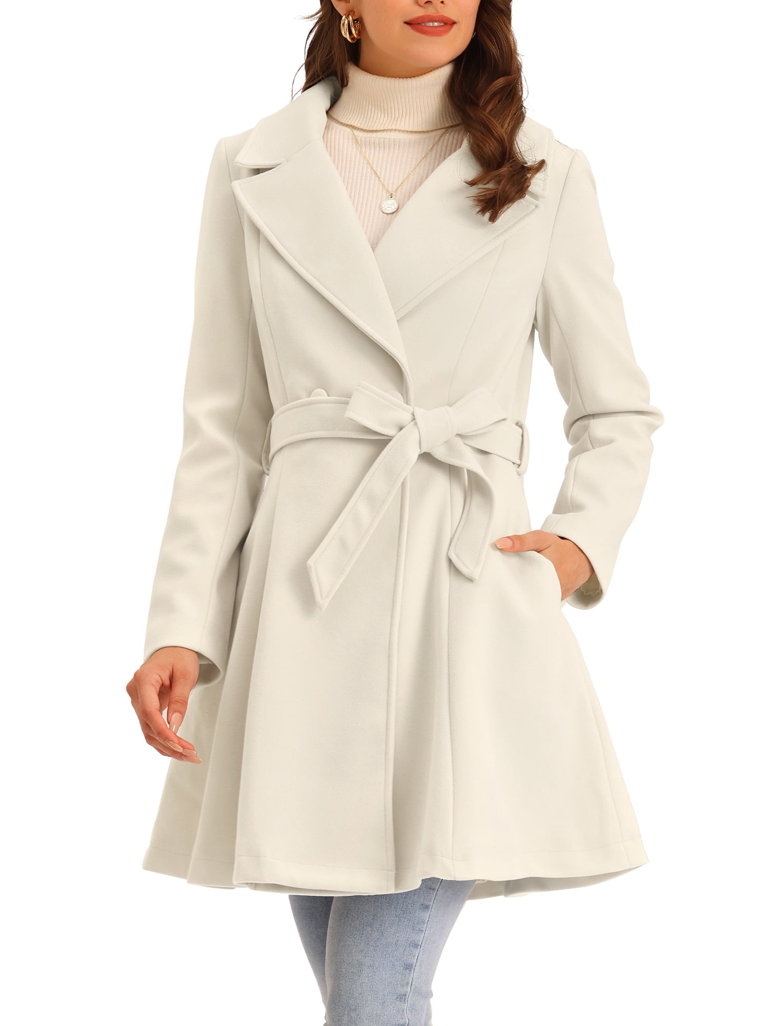 Unique Bargains Women's Elegant Overcoat Shawl Collar Single Unique Bargains Women's Elegant Overcoat Shawl Collar Single