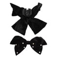 thumbnail image 1 of Unique Bargains Elegant Pearl Rhinestone Bow Hair Clips 2 Pcs Black Rhinestone Bow & Pearl, 1 of 5