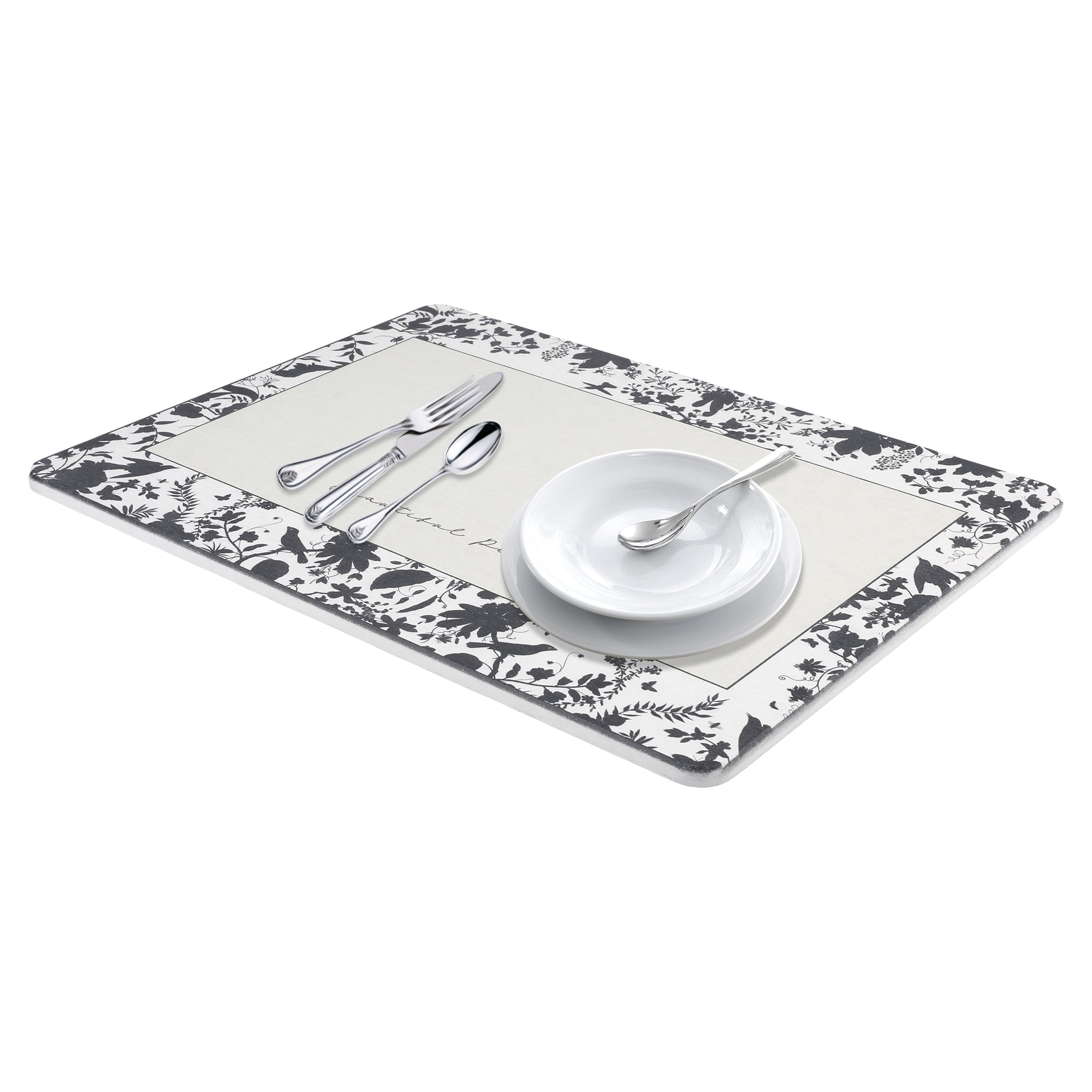 Unique Bargains Elegant Quick Dry Dish Drying Mats for Dishes Beige