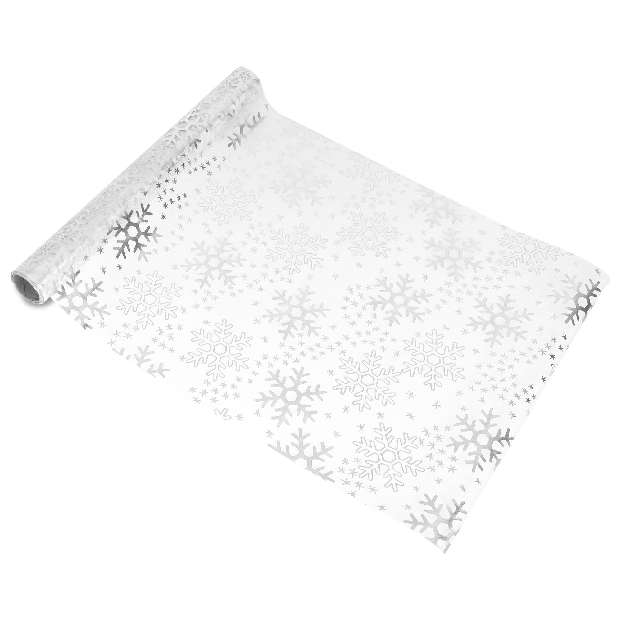 Unique Bargains Elegant Rectangular Polyester Table Runner Silver Tone