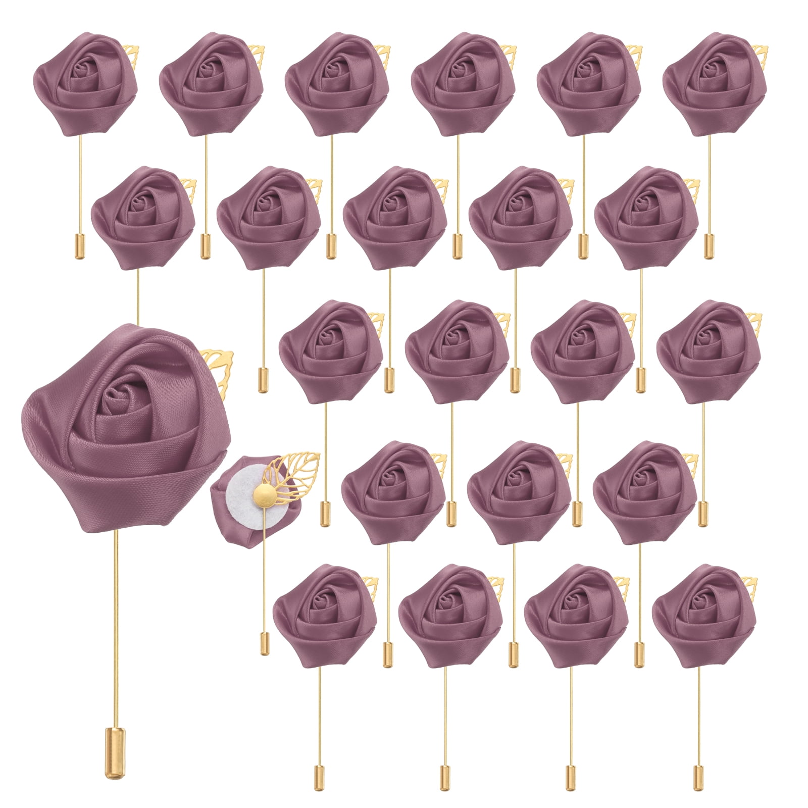 Unique Bargains Elegant Rose Boutonnieres Flower Pocket Pins for Formal Events Mauve