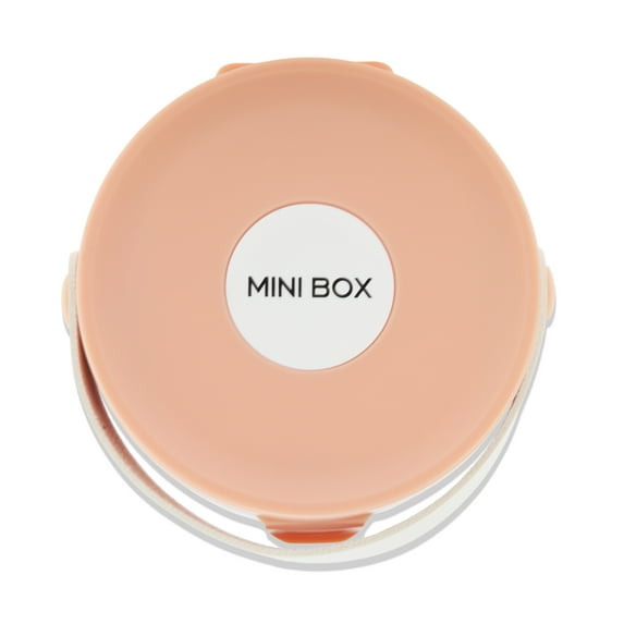 Unique Bargains Elegant Round Multi-Function Jewelry Box Organizer Coral Pink