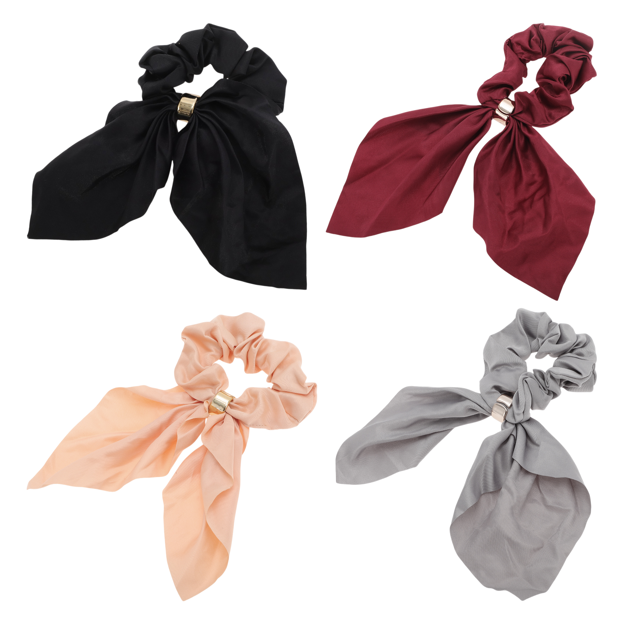 NOMADIC NOOK Elegant Solid Hair Ties Multicolor 4 Pcs