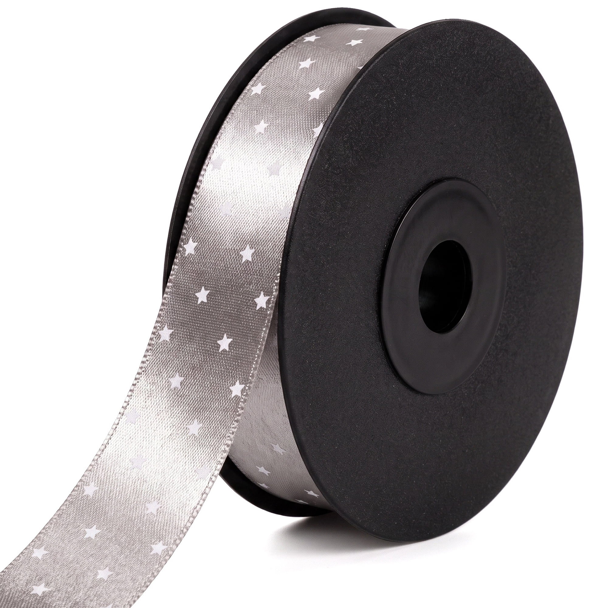 Unique Bargains Elegant Star Pattern Fabric Ribbon for Creative Presentations White Star