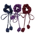 thumbnail image 1 of Unique Bargains Elegant Tulip Pendant Hair Hair Ties 3Pcs Khaki Wine Red Dark Purple, 1 of 7