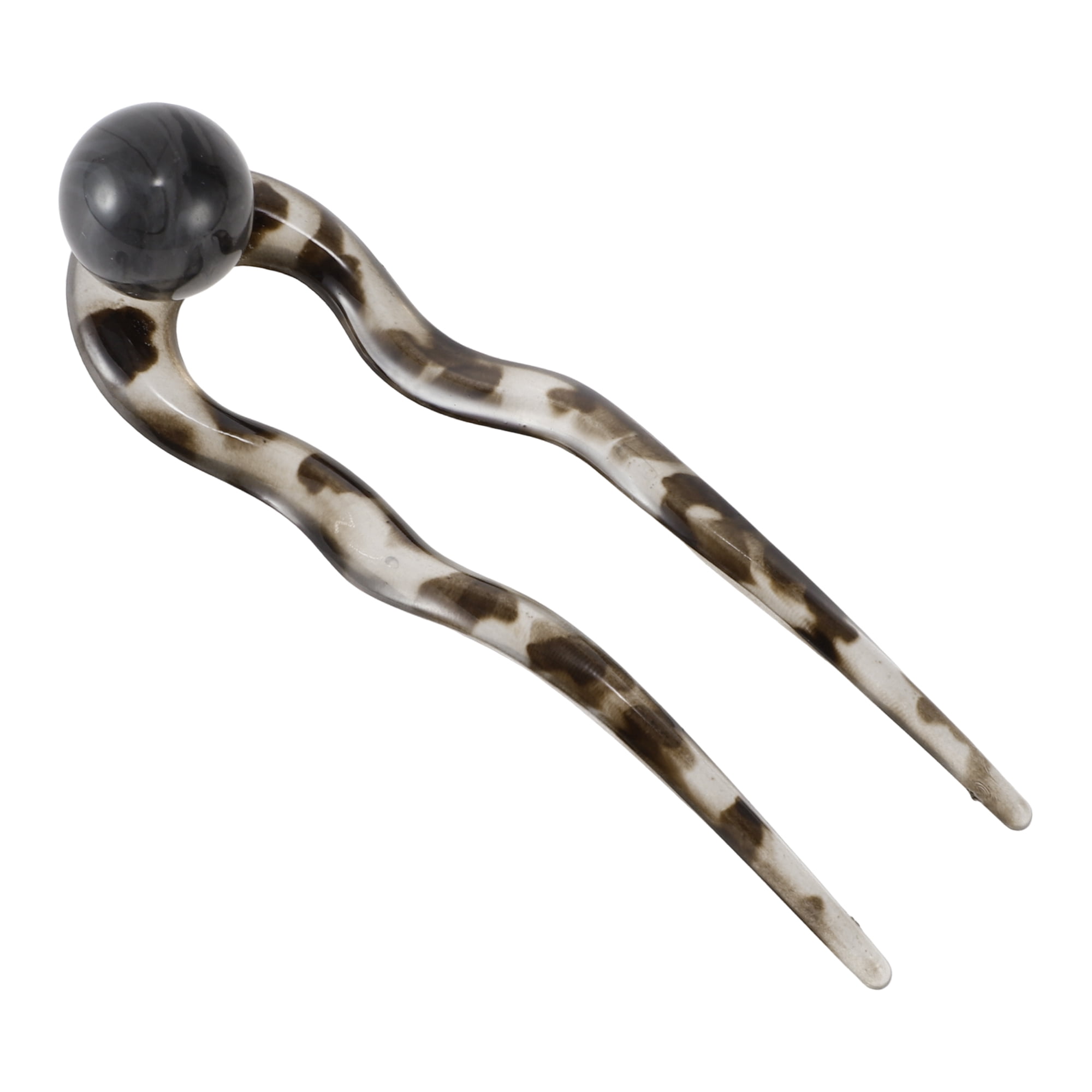 Unique Bargains Elegant U-shaped Hairdo Clip for Women 5.12"x1.42"x0.59" 1 Pc Gray