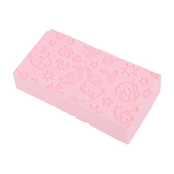 Unique Bargains Elephant Pattern Bath Sponge Body Scrubber 1 Pc Pink