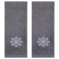 thumbnail image 1 of Unique Bargains Embroidered Floral Pattern Hand Towels Set of 2 Dark Grey 13" x 30", 1 of 4