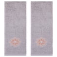 thumbnail image 1 of Unique Bargains Embroidered Floral Pattern Hand Towels Set of 2 Light Grey 13" x 30", 1 of 4