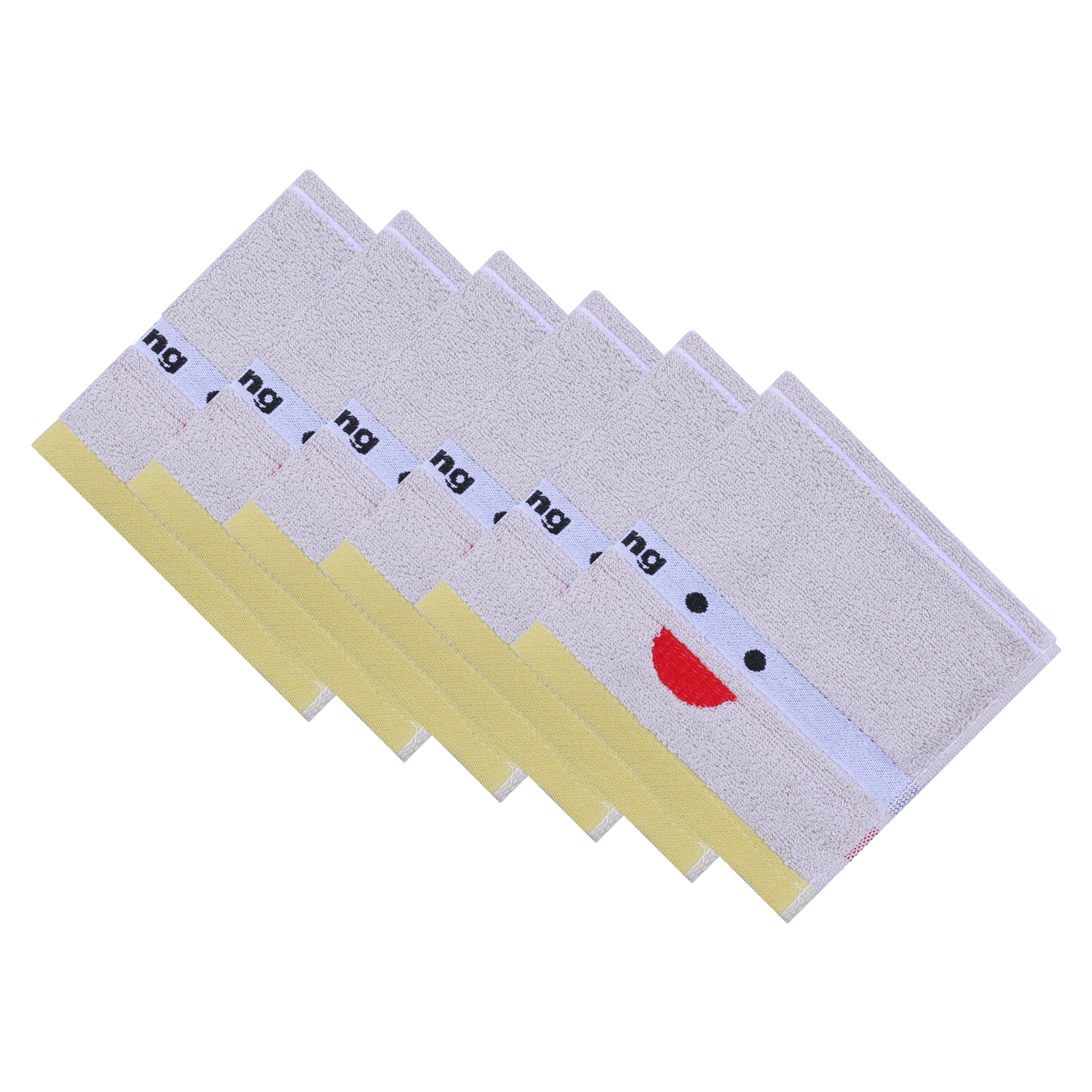 Unique Bargains Embroidery Cotton 13 x 13 Inches Soft Absorbent Washcloths Grey 6pk