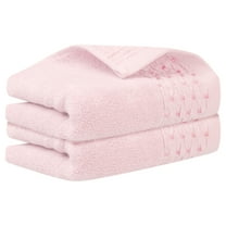 Unique Bargains Embroidery Pattern Hand Towels Set Cotton Comfortable Hand Towels Pink 2