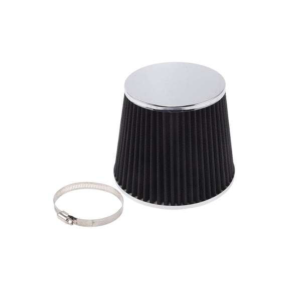 Unique Bargains Engine Air Filter 76mm High Flow Mushroom Head Clamp-On Air Intake Filter Closed-Top Cool Air Filter Cleaner with 1 Clamp Silver Tone Black for Car