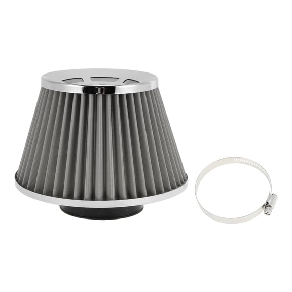 Unique Bargains Engine Air Filter 76mm High Flow Mushroom Head Clamp-On Cold Air Intake Filter Closed-Top Cool Air Filter Cleaner 1 clamp Silver Tone for Car