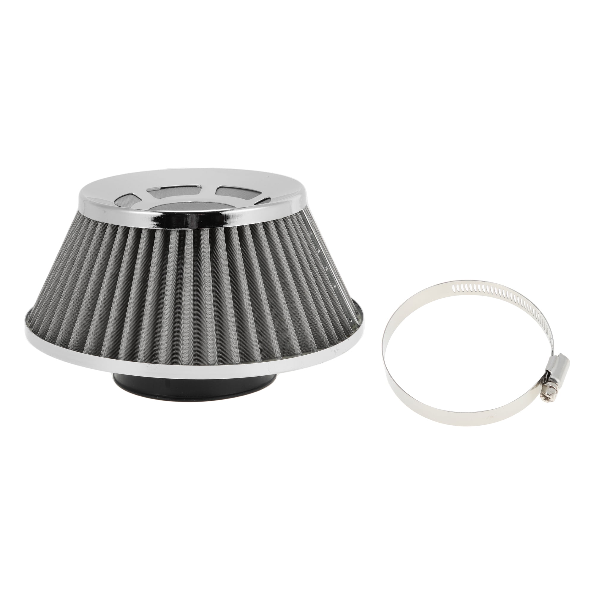 Unique Bargains Engine Air Filter High Flow Clamp-On Cold Air Intake Filter Silver Tone 2.99 in