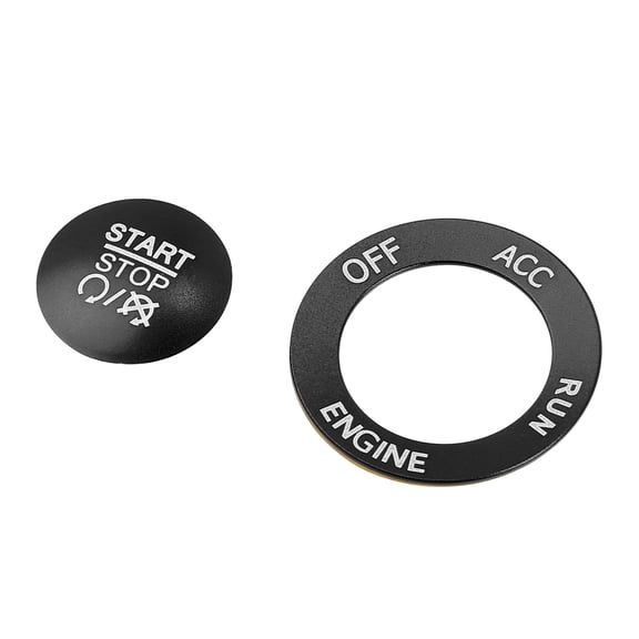 Unique Bargains Engine Start Stop Button Cover Kit Push Start Button Sticker for Dodge Charger Challenger Durango Black
