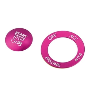 Unique Bargains Engine Start Stop Button Cover Kit Push Start Button Sticker for Dodge Charger Challenger Durango Pink