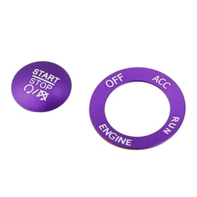 Unique Bargains Engine Start Stop Button Cover Kit Push Start Button Sticker for Dodge Charger Challenger Durango Purple