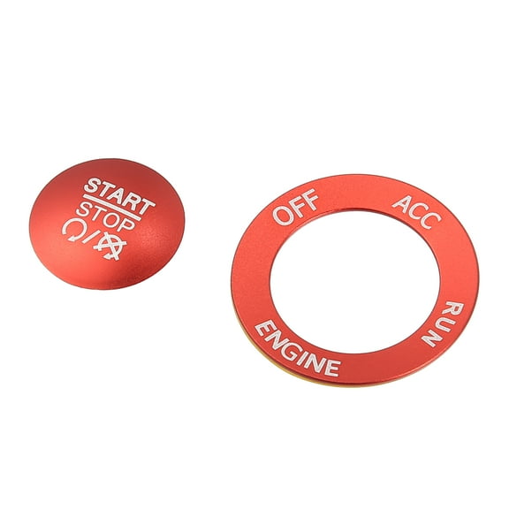 Unique Bargains Engine Start Stop Button Cover Kit Push Start Button Sticker for Dodge Charger Challenger Durango Red