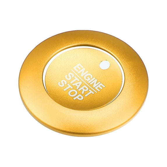 Unique Bargains Engine Start Stop Button Cover Kit Push Start Button Trim Sticker for Ford Explorer 2020-2022 for Ford Explorer Hybrid 2020-2021 Aluminum Alloy Gold Tone
