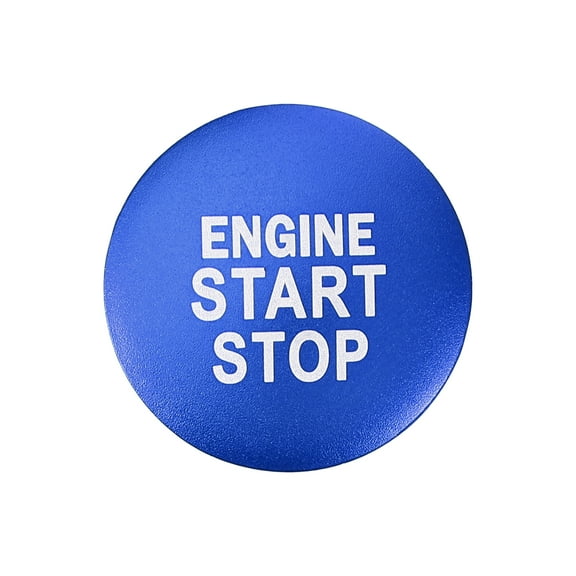 Engine Start Stop Button Cover One Click Push Start Button Sticker for Toyota Camry Aluminum Alloy Blue