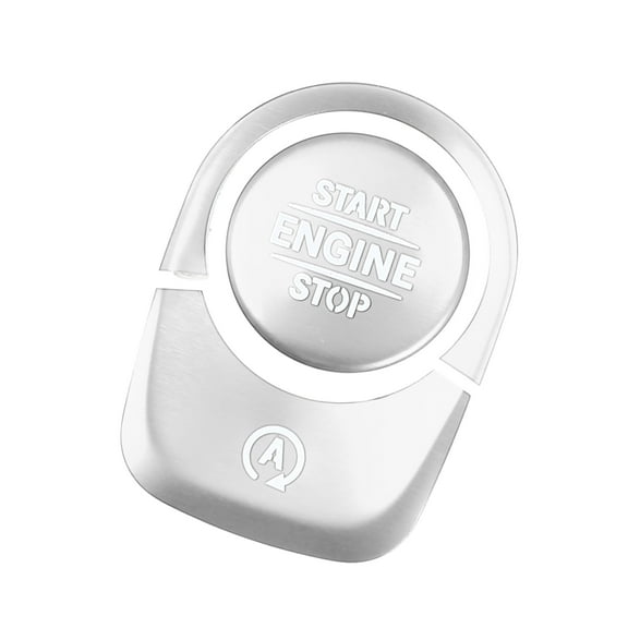 Unique Bargains Engine for Start Stop Button Cover Trim Sticker Kit for Mercedes for benz a Class Aluminum Alloy Silver Tone
