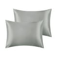 thumbnail image 1 of Unique Bargains Envelope Closure Breathable and Soft Satin Pillowcase (2 Count) Dark Gray Queen, 1 of 6