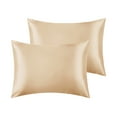 thumbnail image 1 of Unique Bargains Envelope Closure Breathable and Soft Satin Pillowcase (2 Count) Gold Queen, 1 of 6