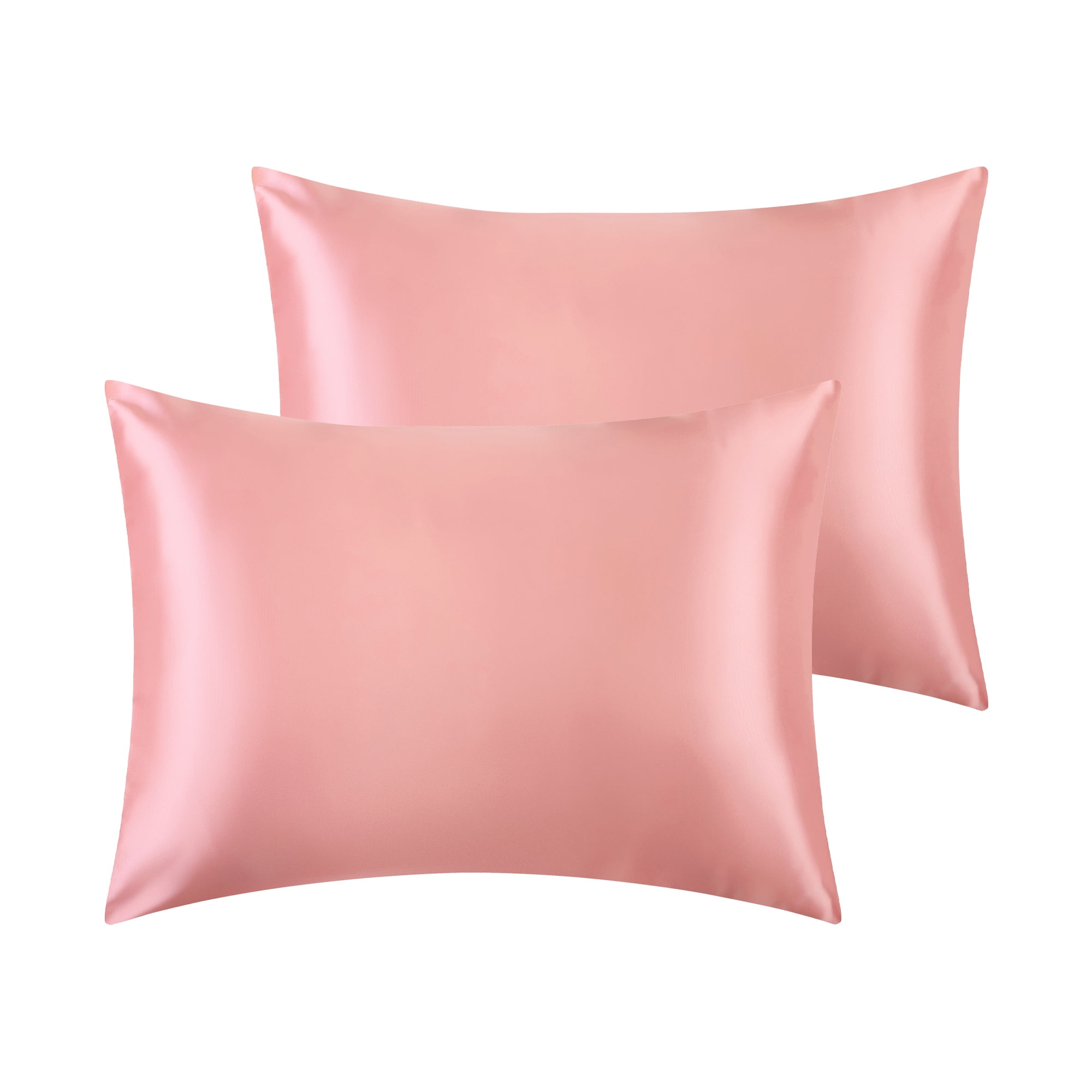 Unique Bargains Envelope Closure Breathable and Soft Satin Pillowcase (2 Count) Orange Standard