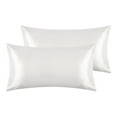 thumbnail image 1 of Unique Bargains Envelope Closure Breathable and Soft Satin Pillowcase (2 Count) White Non-Standard, 1 of 6
