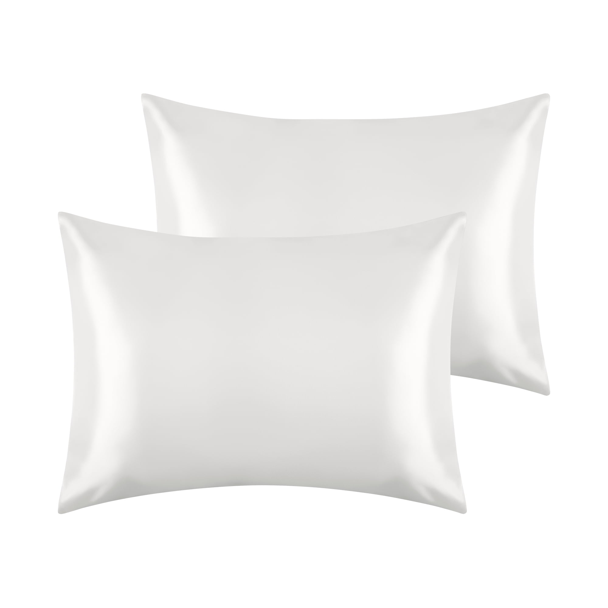 Unique Bargains Envelope Closure Breathable and Soft Satin Pillowcase (2 Count) White Standard