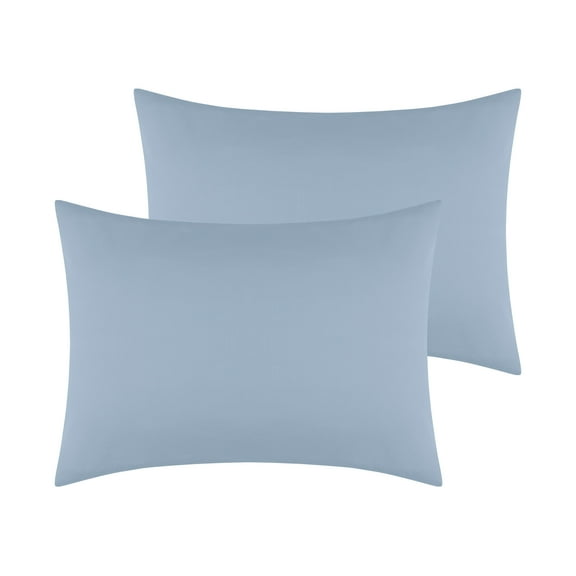 Unique Bargains Envelope Closure Cotton Durable Easy Care Pillowcases (2 Count) Blue Queen