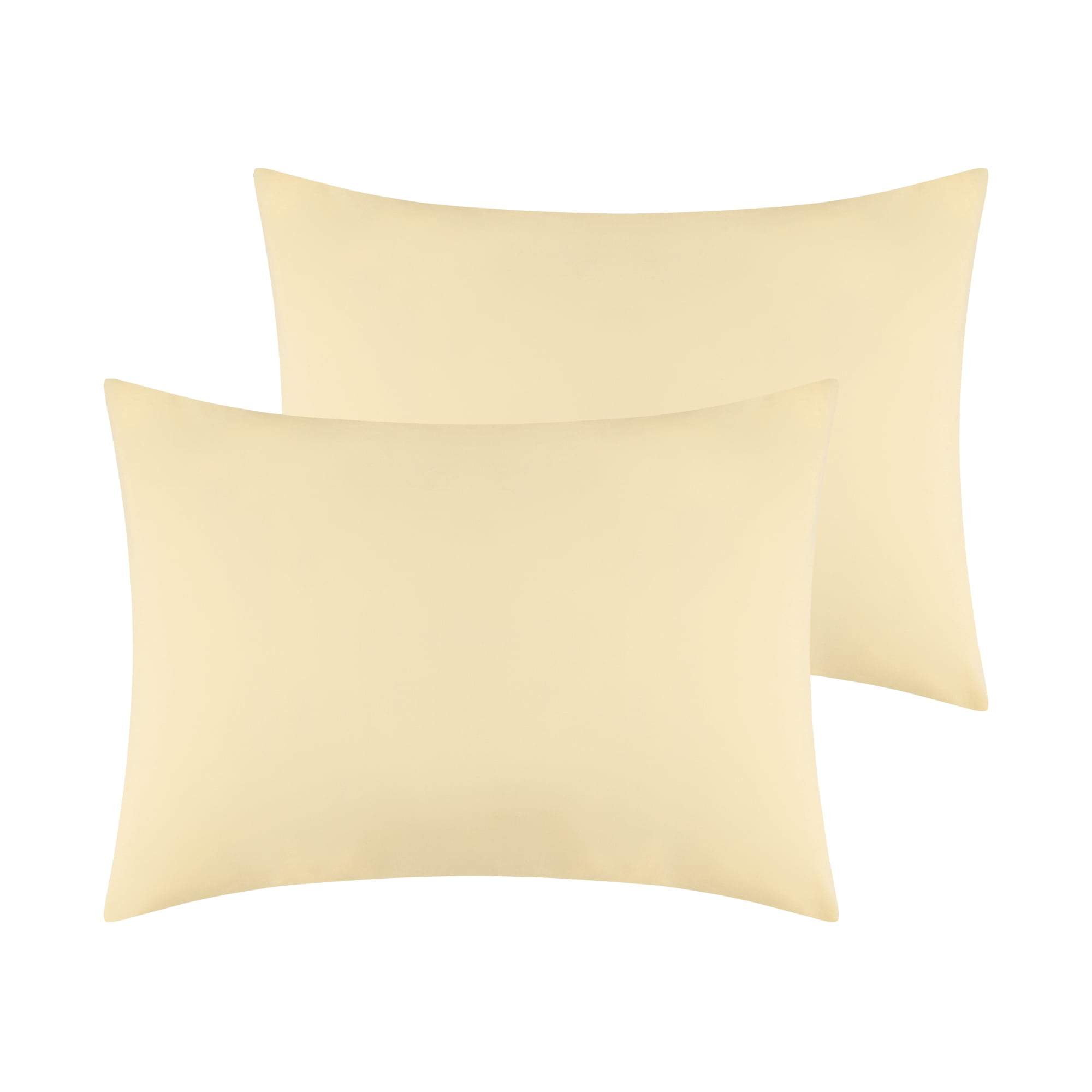Unique Bargains Envelope Closure Cotton Durable Easy Care Pillowcases (2 Count) Yellow Queen