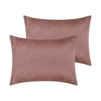 Unique Bargains Envelope Closure Durable Velvet Pillowcases (2 Count) Bean-Paste Color Queen