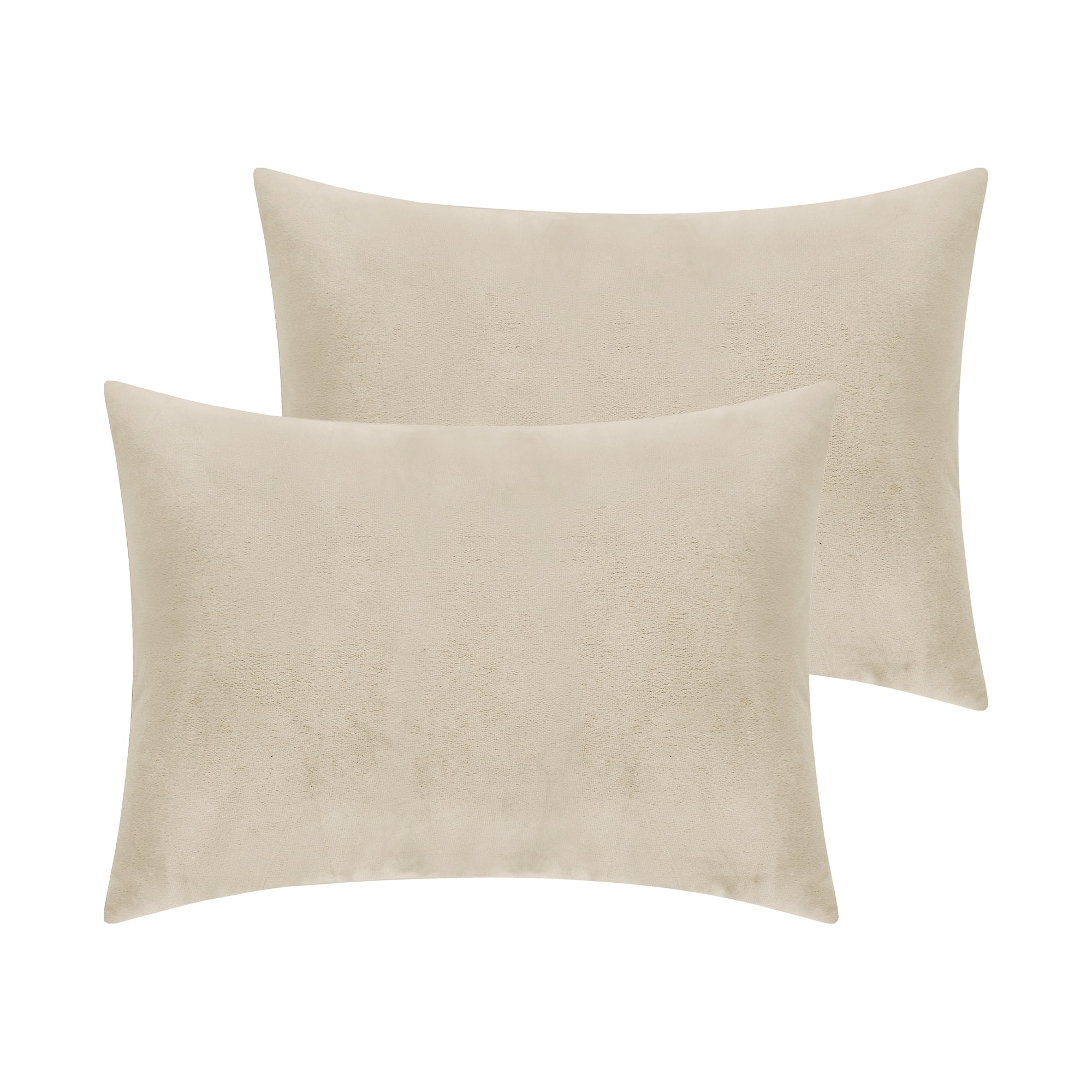 Unique Bargains Envelope Closure Durable Velvet Pillowcases (2 Count) Beige Pink Queen