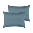 thumbnail image 1 of Unique Bargains Envelope Closure Durable Velvet Pillowcases (2 Count) Blue Queen, 1 of 6