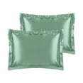 thumbnail image 1 of Unique Bargains Envelope Closure Soft and Smooth Satin Pillowcase (2 Count) Green Queen, 1 of 6