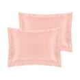 thumbnail image 1 of Unique Bargains Envelope Closure Soft and Smooth Satin Pillowcase (2 Count) Light Pink Queen, 1 of 6