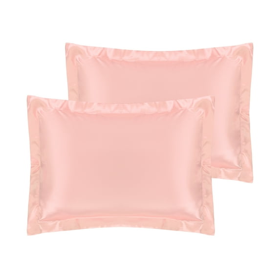 Unique Bargains Envelope Closure Soft and Smooth Satin Pillowcase (2 Count) Light Pink Queen