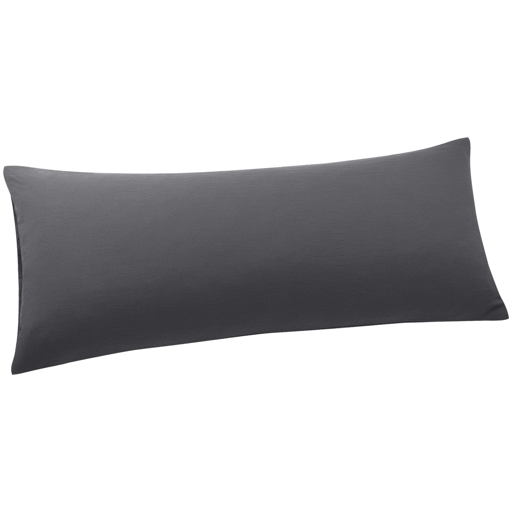 Unique Bargains Envelope Closure Washed Microfiber Body Pillowcases Dark Gray 20"x48"