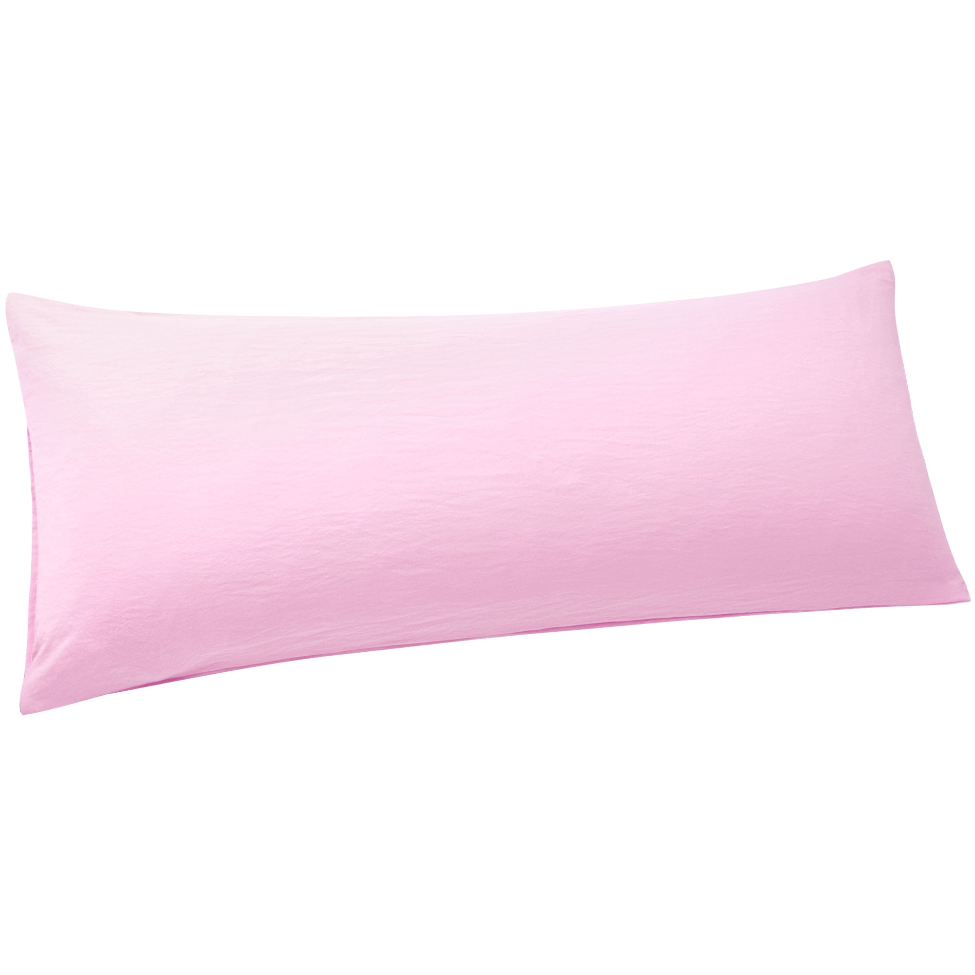 Unique Bargains Envelope Closure Washed Microfiber Body Pillowcases Light Pink 20"x48"