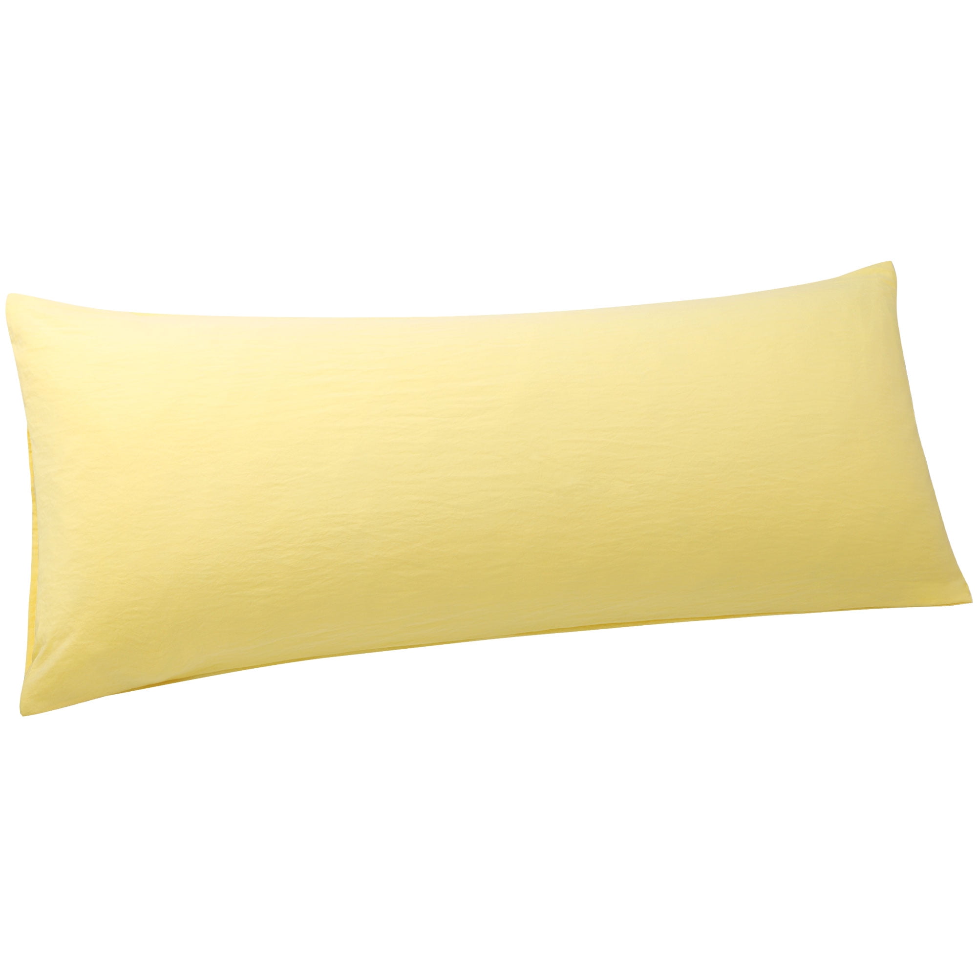 Unique Bargains Envelope Closure Washed Microfiber Body Pillowcases Yellow 20"x54"