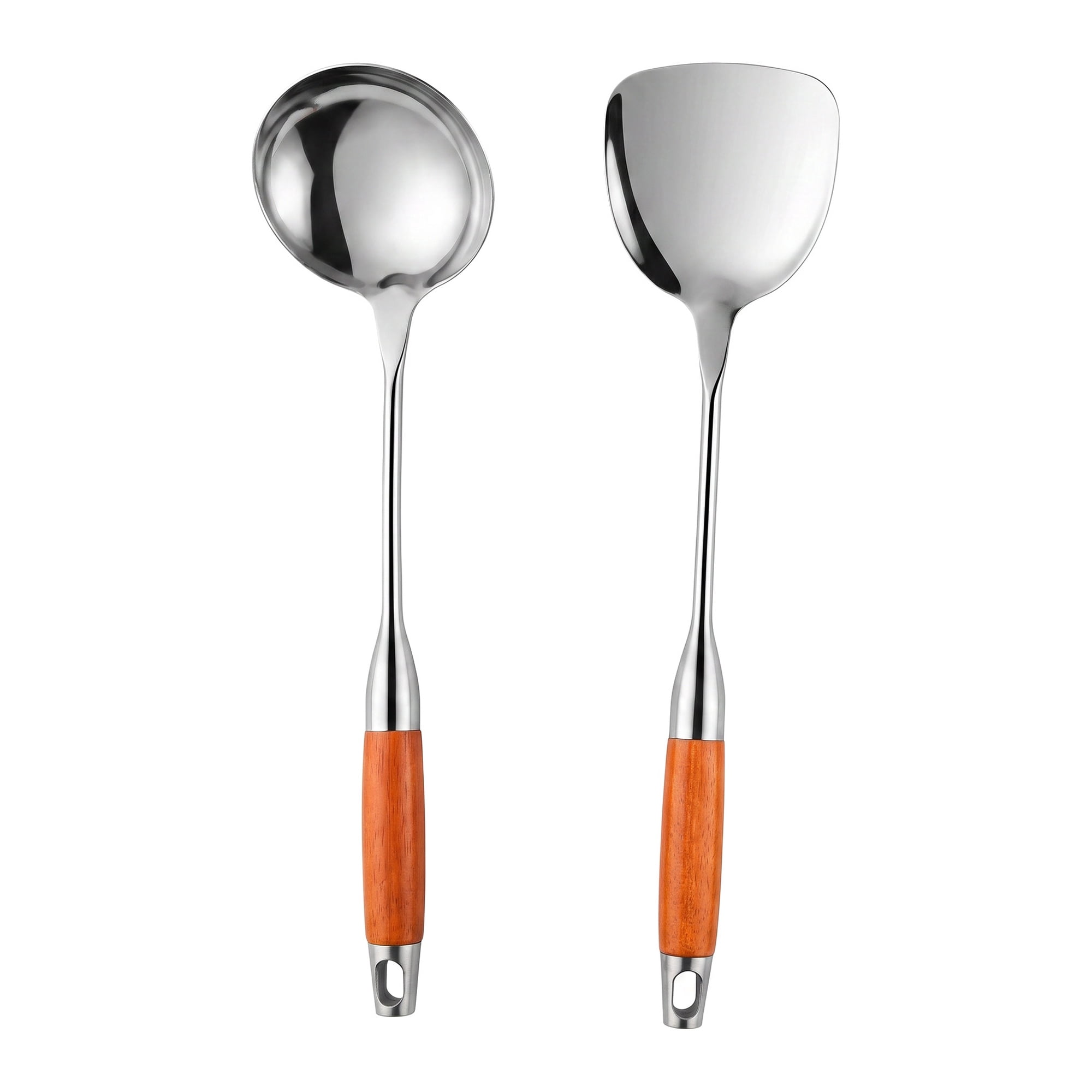 Unique Bargains Essential Stainless Steel Cooking Utensil Set for Cooking Brown A 2pcs