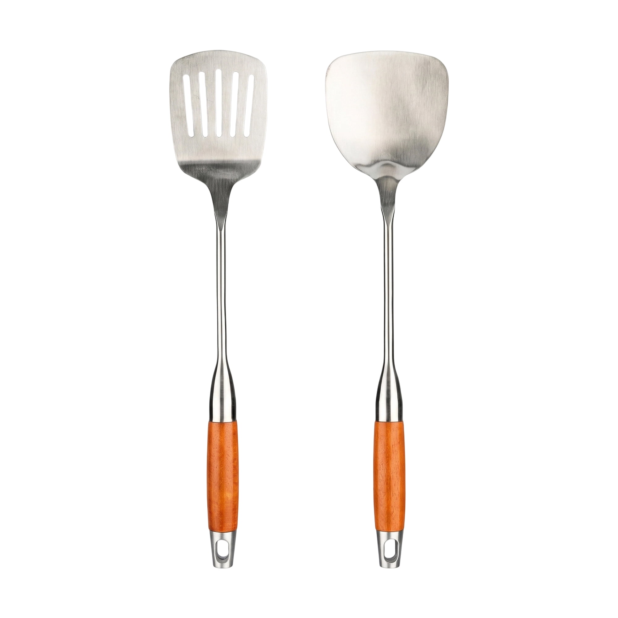 Unique Bargains Essential Stainless Steel Cooking Utensil Set for Cooking Brown B 2pcs