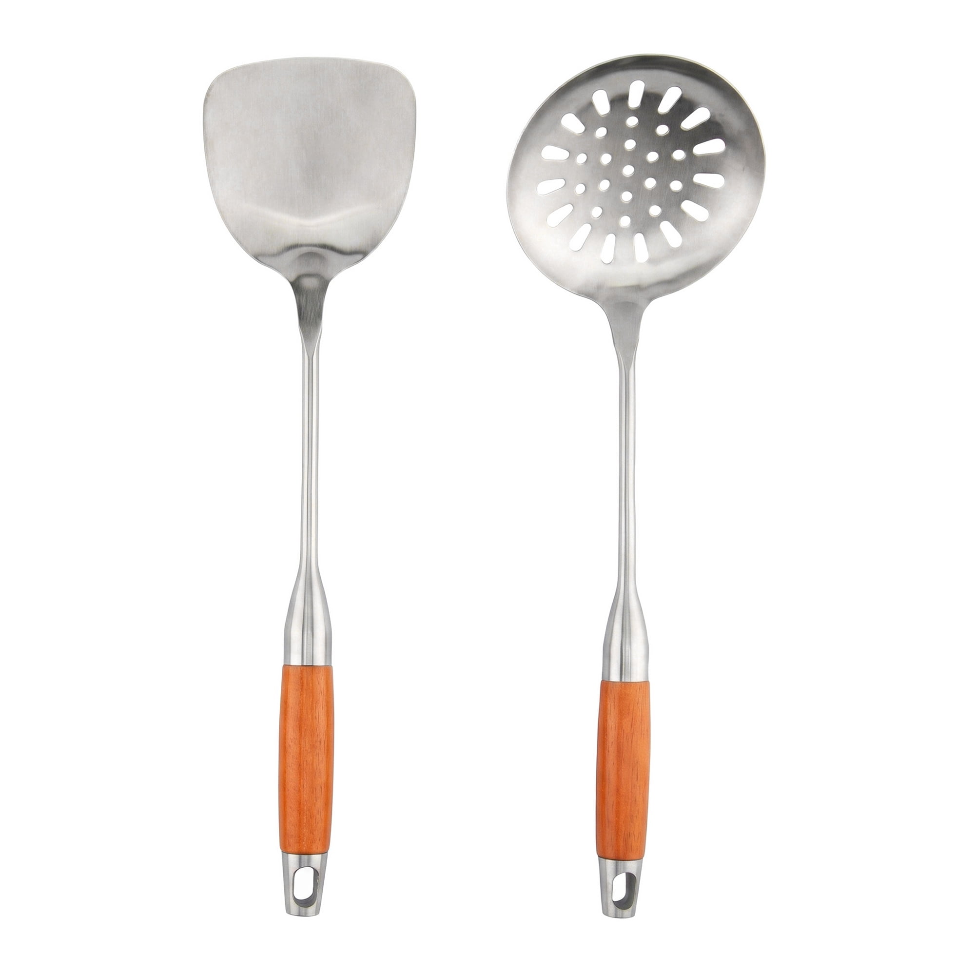 Unique Bargains Essential Stainless Steel Cooking Utensil Set for Cooking Brown C 2pcs
