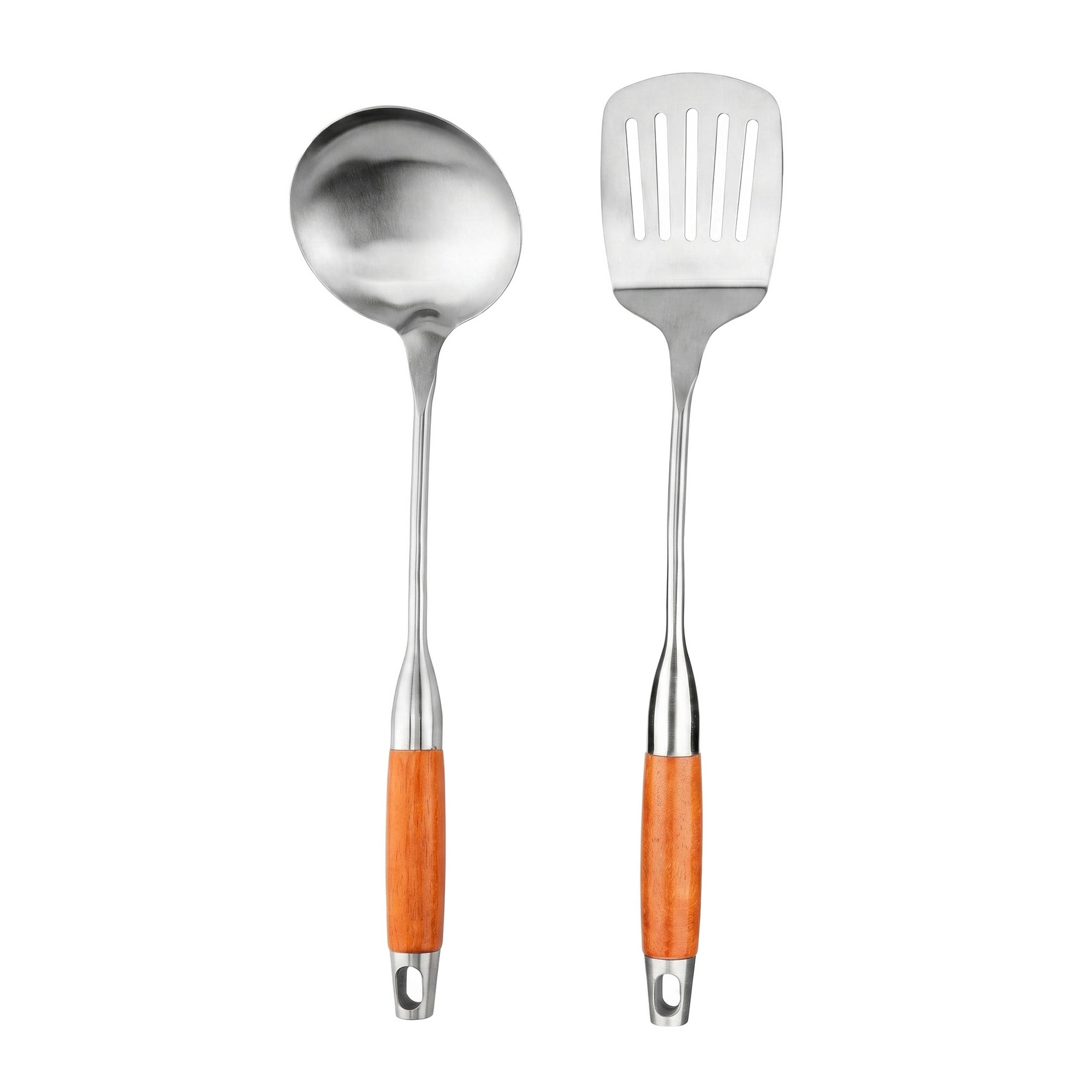 Unique Bargains Essential Stainless Steel Cooking Utensil Set for Cooking Brown F 2pcs