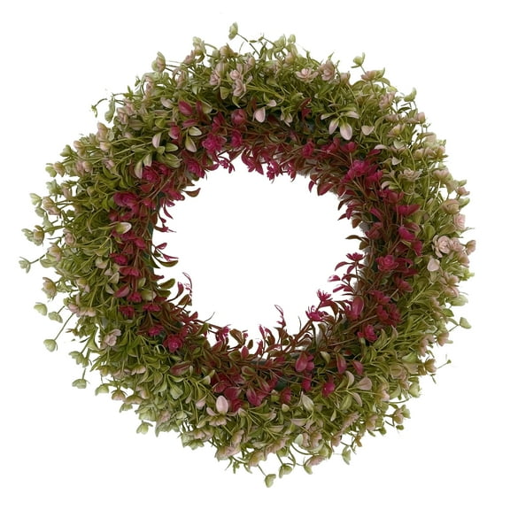 Unique Bargains Eucalyptus Wreaths for Front Door Artificial Decorations Wreaths Rose Red